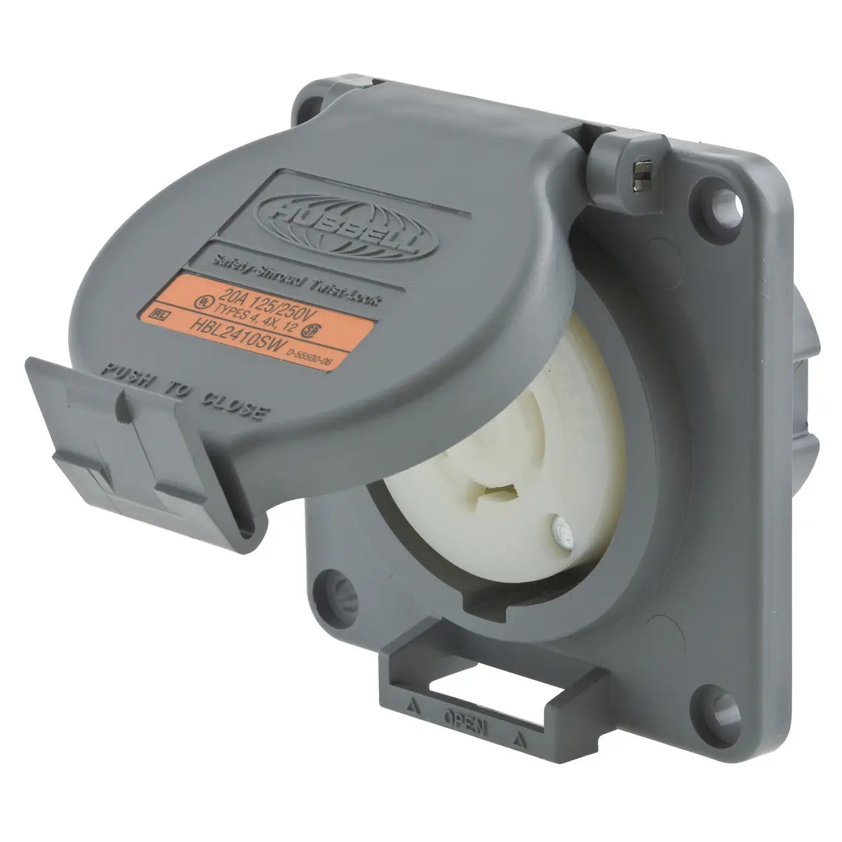 HBL2410SW - Hubbell Wiring Device-Kellems - 20A 125/250V 3-Pole 4-Wire Grounding Twist-Lock Device