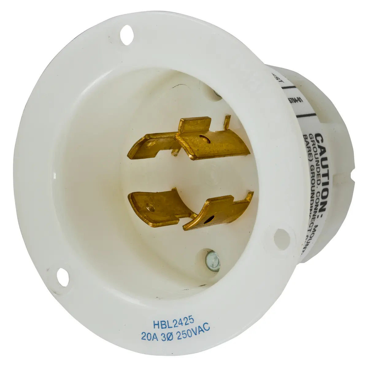 HBL2425 - Hubbell Wiring Device-Kellems - 20A 3-Phase Delta 250V AC 3-Pole 4-Wire Grounding Twist-Lock Device