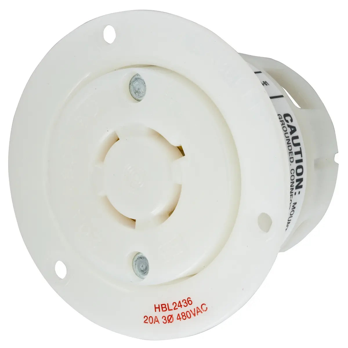 HBL2436 - Hubbell Wiring Device-Kellems - 480V AC 3-Pole 4-Wire Grounding Twist-Lock Locking Devices