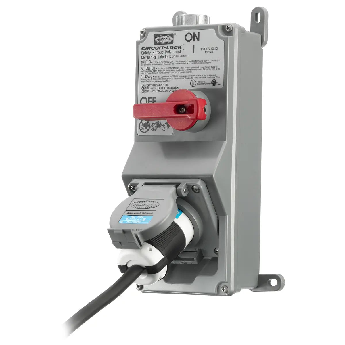 HBL2620SW - Hubbell Wiring Device-Kellems - 30A Receptacle Watertight Safety Cover Twist-Lock Locking Devices