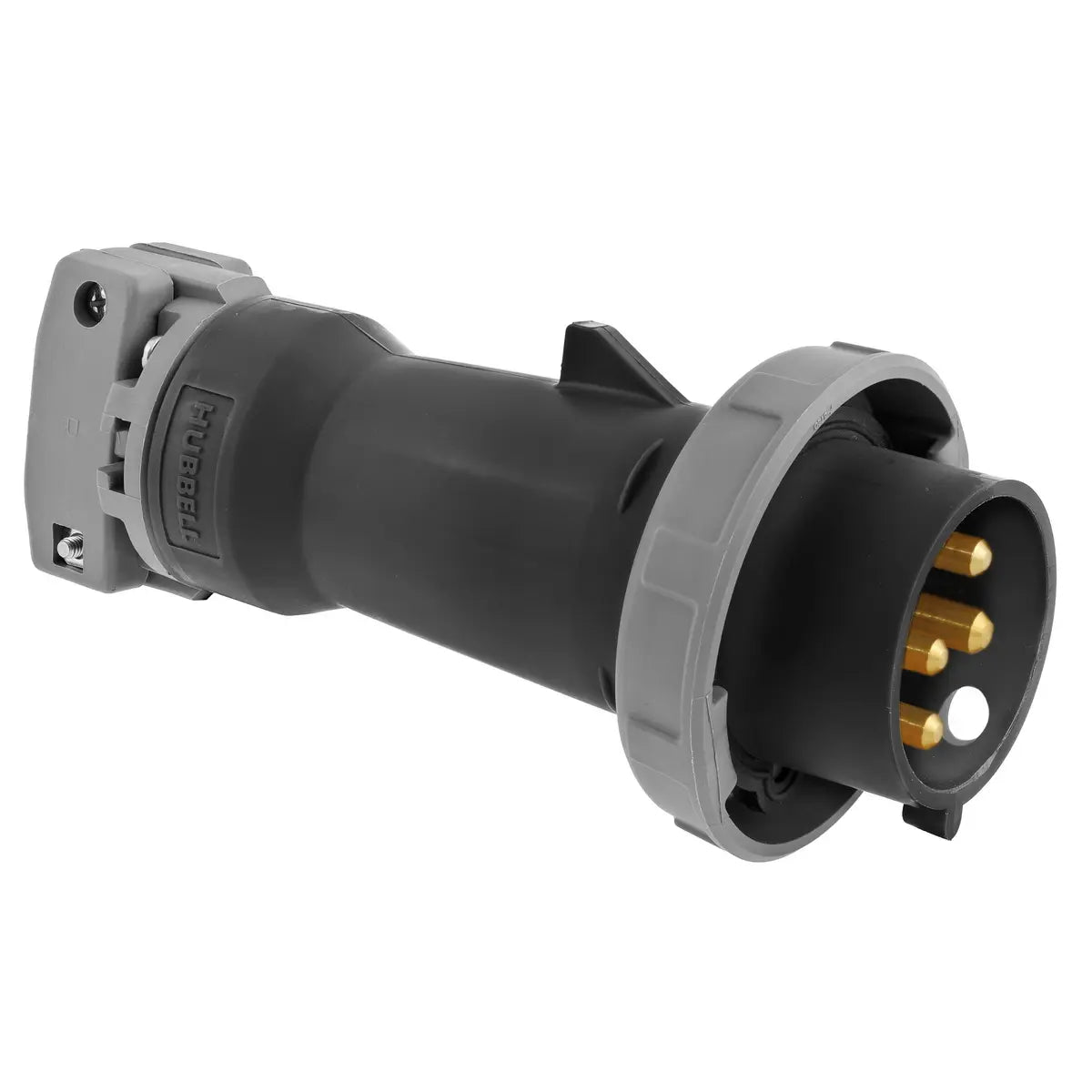 HBL460P5W - Hubbell Wiring Device-Kellems - 60A 600V AC 3 Phase 3 Pole 4 Wire Male Plug Watertight IEC Pin and Sleeve