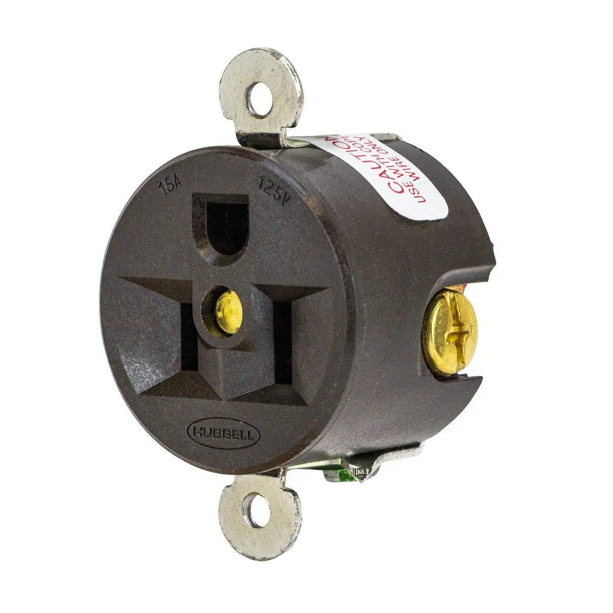 HBL5258 - Hubbell Wiring Device-Kellems 15A 125V 2 Pole 3 Wire Panel Mount Receptacle Straight Blade Devices