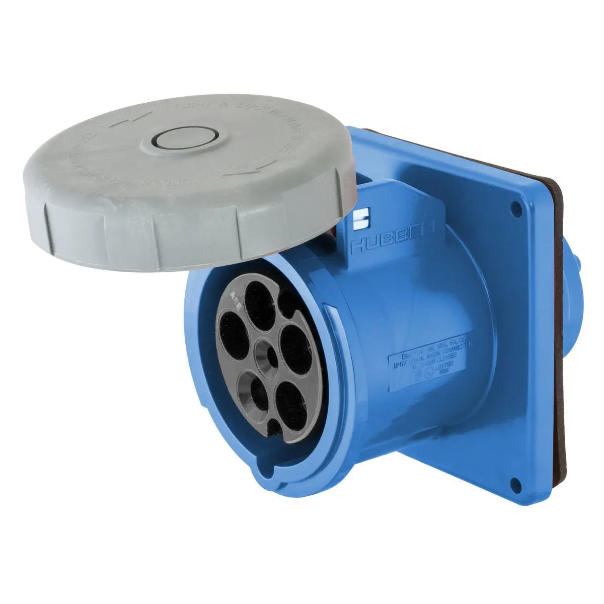 HBL560R9W - Hubbell Wiring Device-Kellems 60A 120/208V 4 Pole 5 Wire Receptacle IEC Pin and Sleeve Devices
