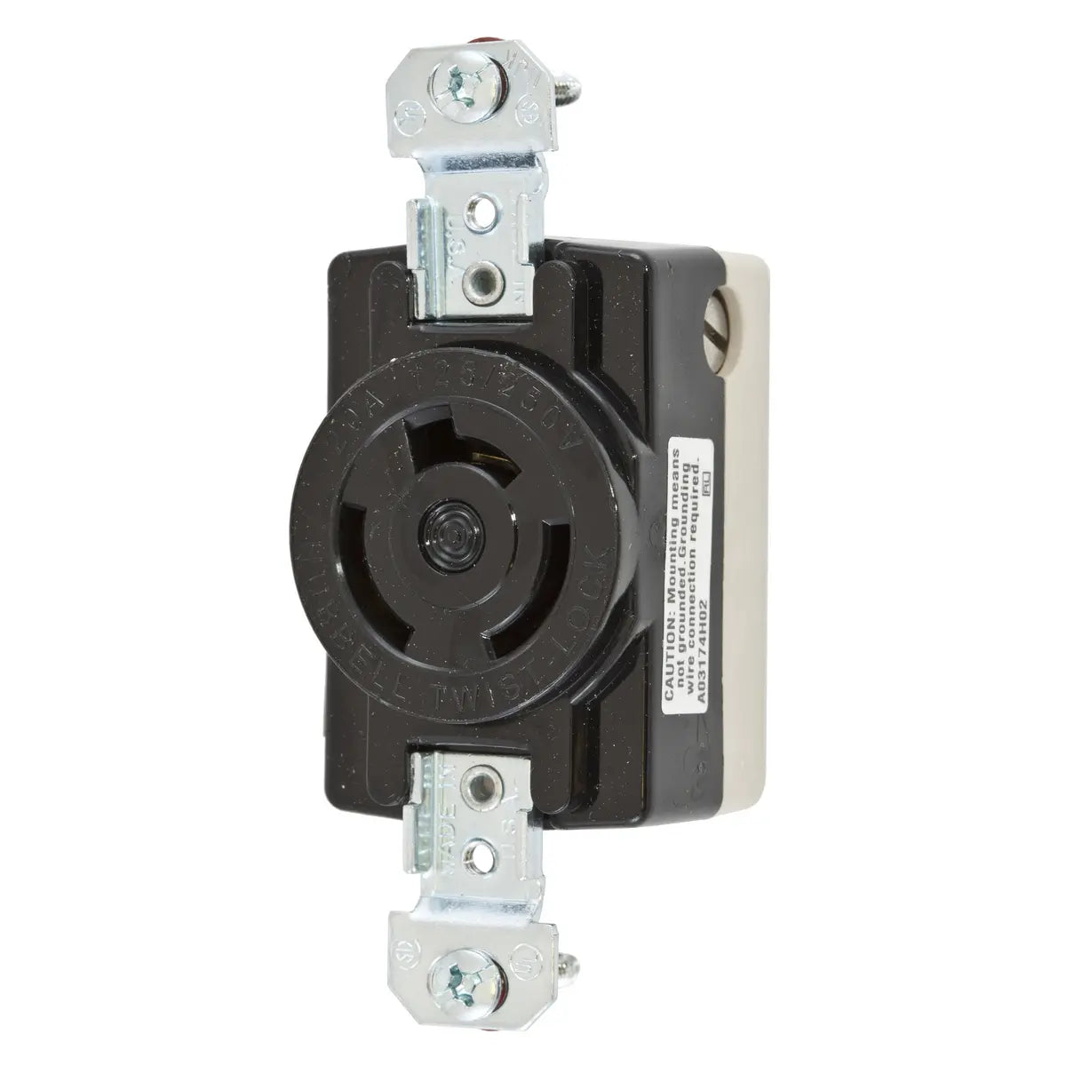 HBL7310B - Hubbell Wiring Device-Kellems - 20A/125/250V 3-Pole 3-Wire Non-Grounding Flush Receptacle Twist-Lock Locking Devices