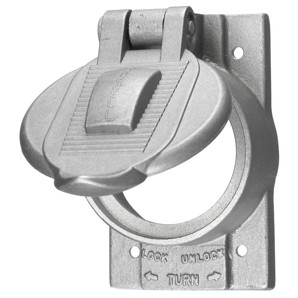 HBL7770 - Hubbell Wiring Device Kellems Weatherproof Cover 1 Gang 50A Twist Lock® Opening Cast Aluminum