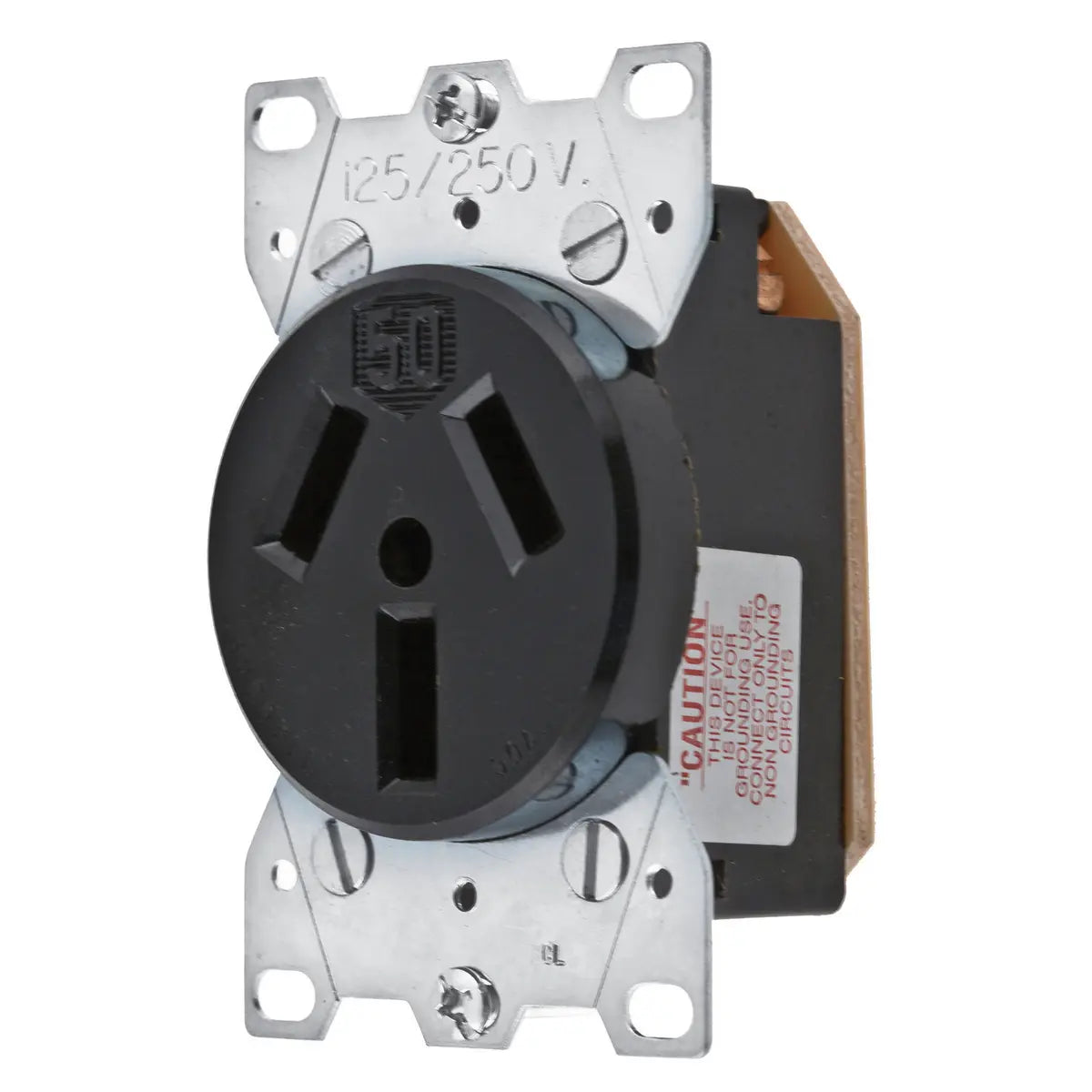 HBL7962 - Hubbell Wiring Device Kellems 50A 125/250V 3 Pole 3 Wire Non Grounding Flush Receptacle Straight Blade Devices