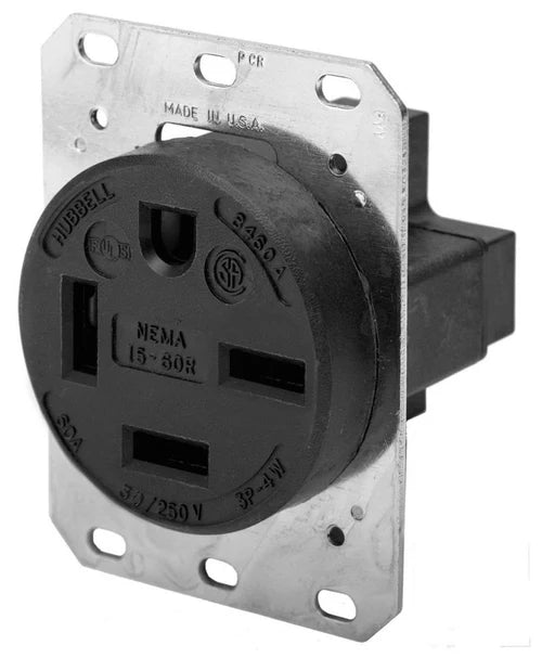HBL8460A - Hubbell Wiring Device-Kellems 60A 250V 3 Pole 4 Wire Receptacle Straight Blade Devices