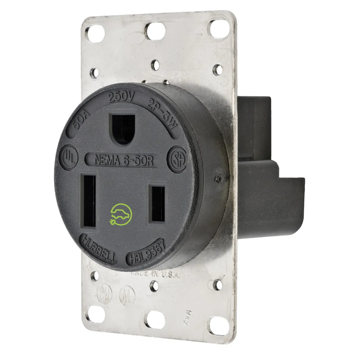HBL9367 - Hubbell Wiring Device-Kellems 50A 250V 2 Pole 3 Wire Receptacle Straight Blade Devices
