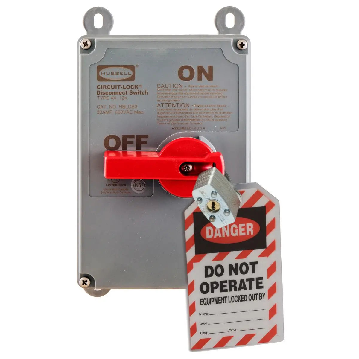 HBLDS6AC - Hubbell Wiring Device-Kellems 60A 600V 3 Pole Disconnect Switches Unfused With Aux Contact