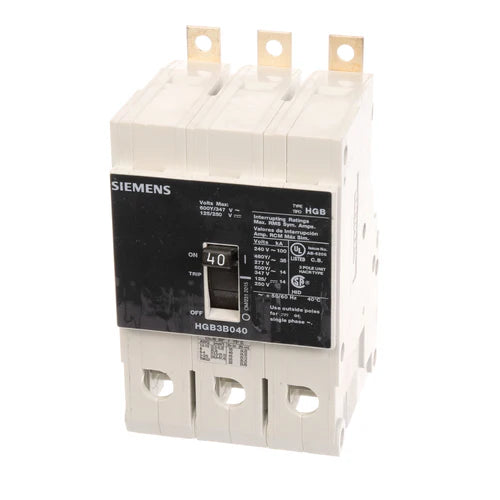 HGB3B040B - Siemens 600VY 3-Pole 40A HGB Circuit Breaker