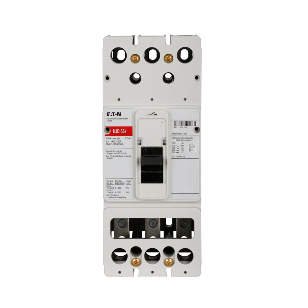 HJD3250F - Eaton Cutler Hammer - 250A 600VAC Three-Pole Molded Case Circuit Breakers