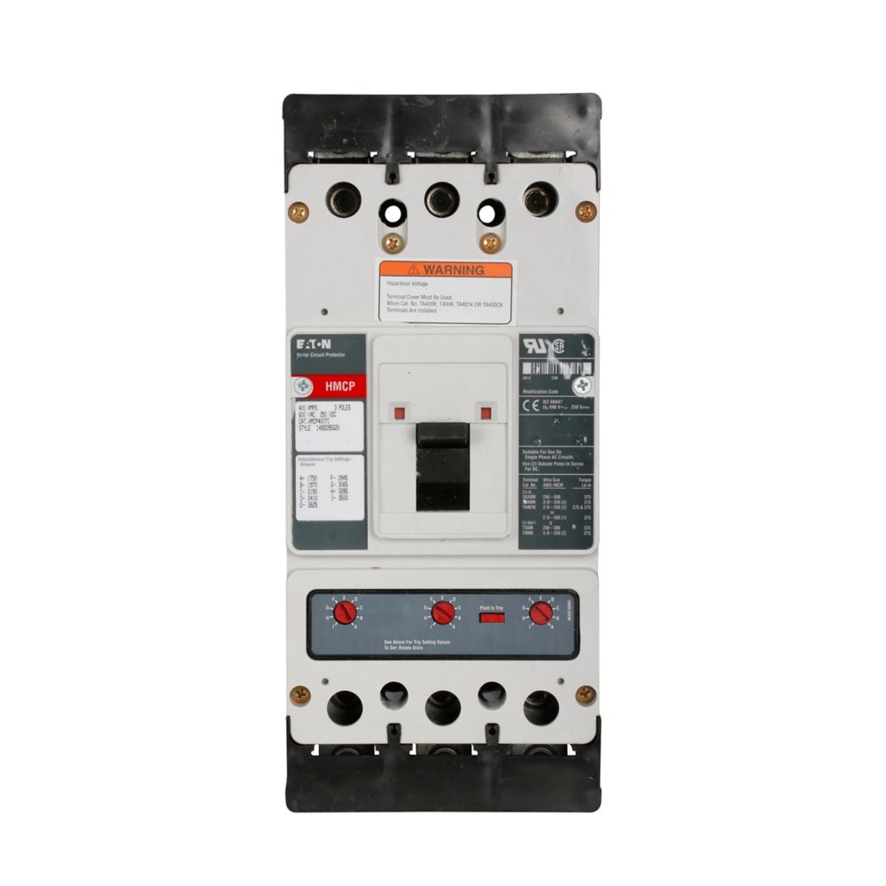 HMCP400X5C - Eaton Cutler Hammer - 400A Three-Pole Motor Circuit Protector