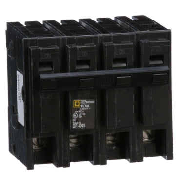 HOM2150 - Square D - 150A 120 240VAC Homeline Standard Plug In Mini Circuit Breaker 4 Pole 10kA AIR UL