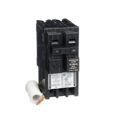 HOM230EPD - Square D - 30A 120 240VAC Homeline Ground Fault Class B Plug In Mini Circuit Breaker 2 Pole 10kA AIR UL TAA