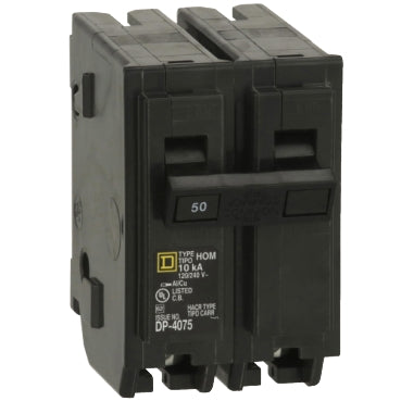 HOM250 - Schneider Electric - Plug-In 50 Amp 2 Pole 240 Volt Square D Homeline Circuit Breaker