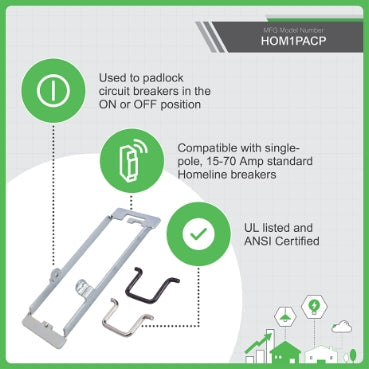 HOM1PA - Square D - Mini circuit breaker accessory, Homeline, handle padlock
