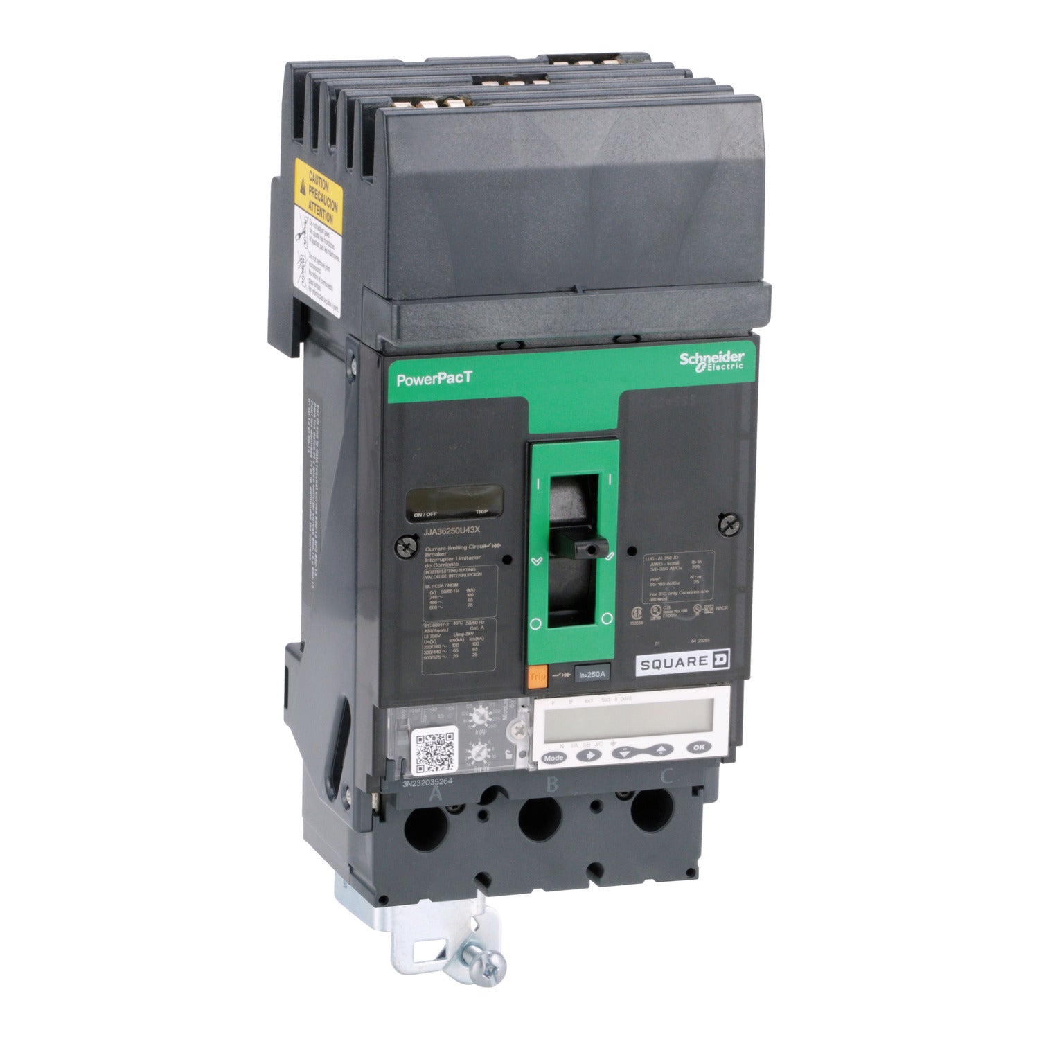 JJA36250U43X - Schneider Electric - I-Line Plug-In 250 Amp 3 Pole 600 Volt Square D Molded Case Circuit Breaker