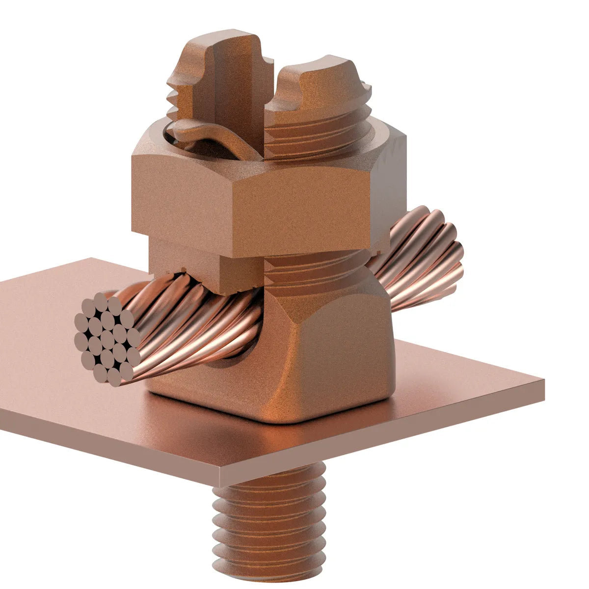 KC17 - Burndy - 1/4" Stud Mechanical Grounding Connector for Cable to Flat