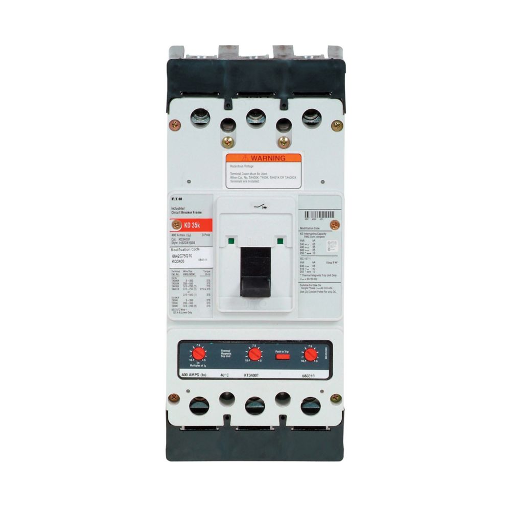 KD3400F - Eaton Cutler Hammer - 400A Three-Pole Circuit Breaker Frame