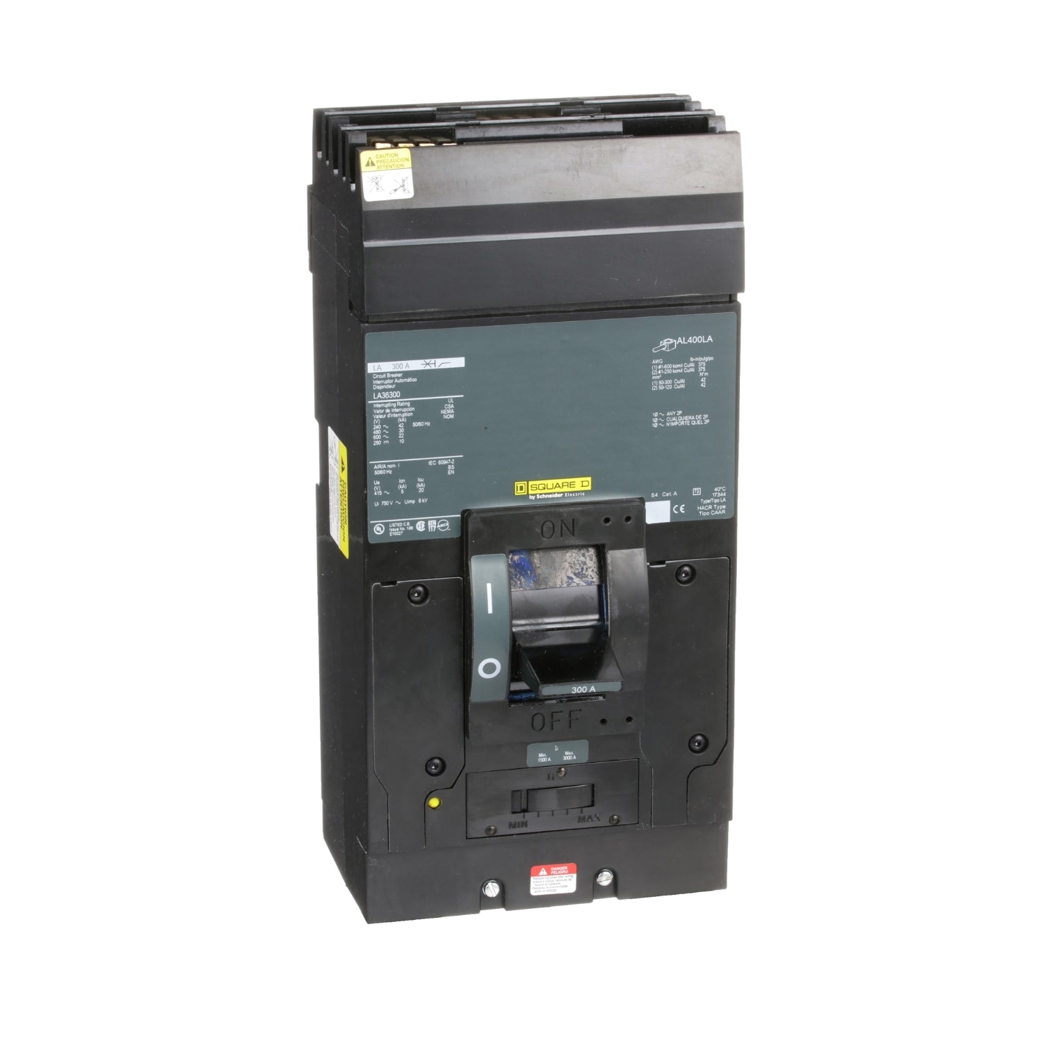 LA36300 - Schneider Electric - I-Line Plug-In 300 Amp 3 Pole 600 Volt Square D Molded Case Circuit Breaker
