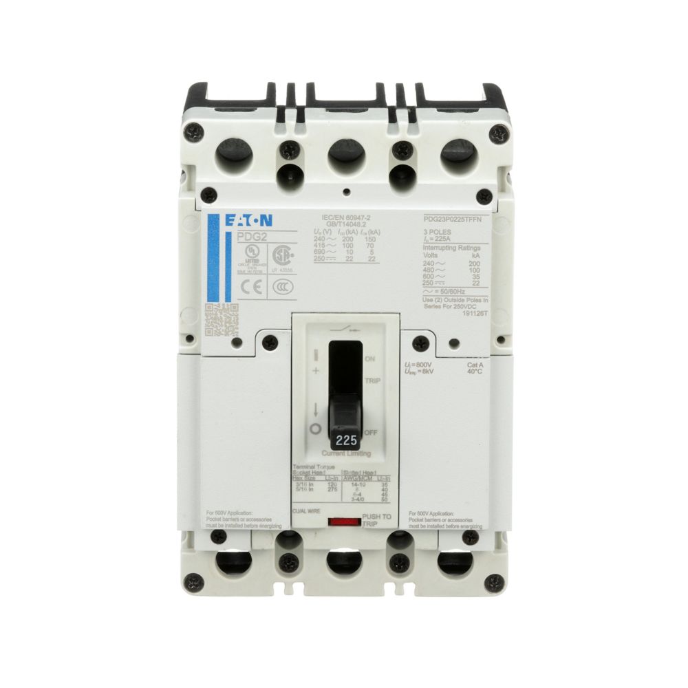 PDG23M0100TFFJ - Eaton Cutler Hammer - 100A Three-Pole Power Defense Circuit Breaker