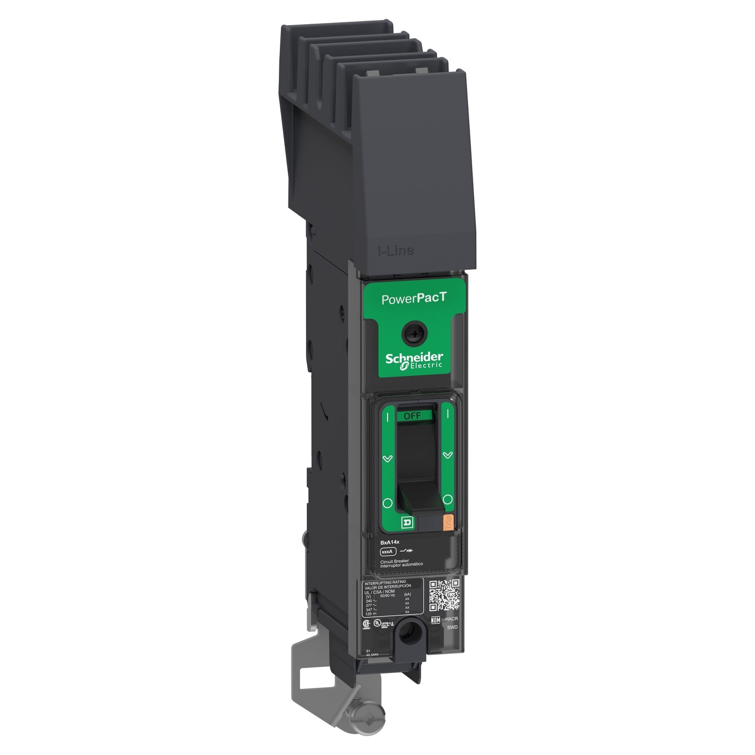 BDA160201 - Schneider Electric - I-Line Style Plug-In 20 Amp 1 Pole 600 V Square D Molded Case Circuit Breaker