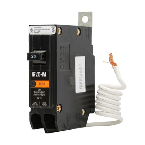 QB1020EP - Eaton - 20A Single-Pole 120/240V Bolt-On Equipment Protection QB GFCI Circuit Breakers