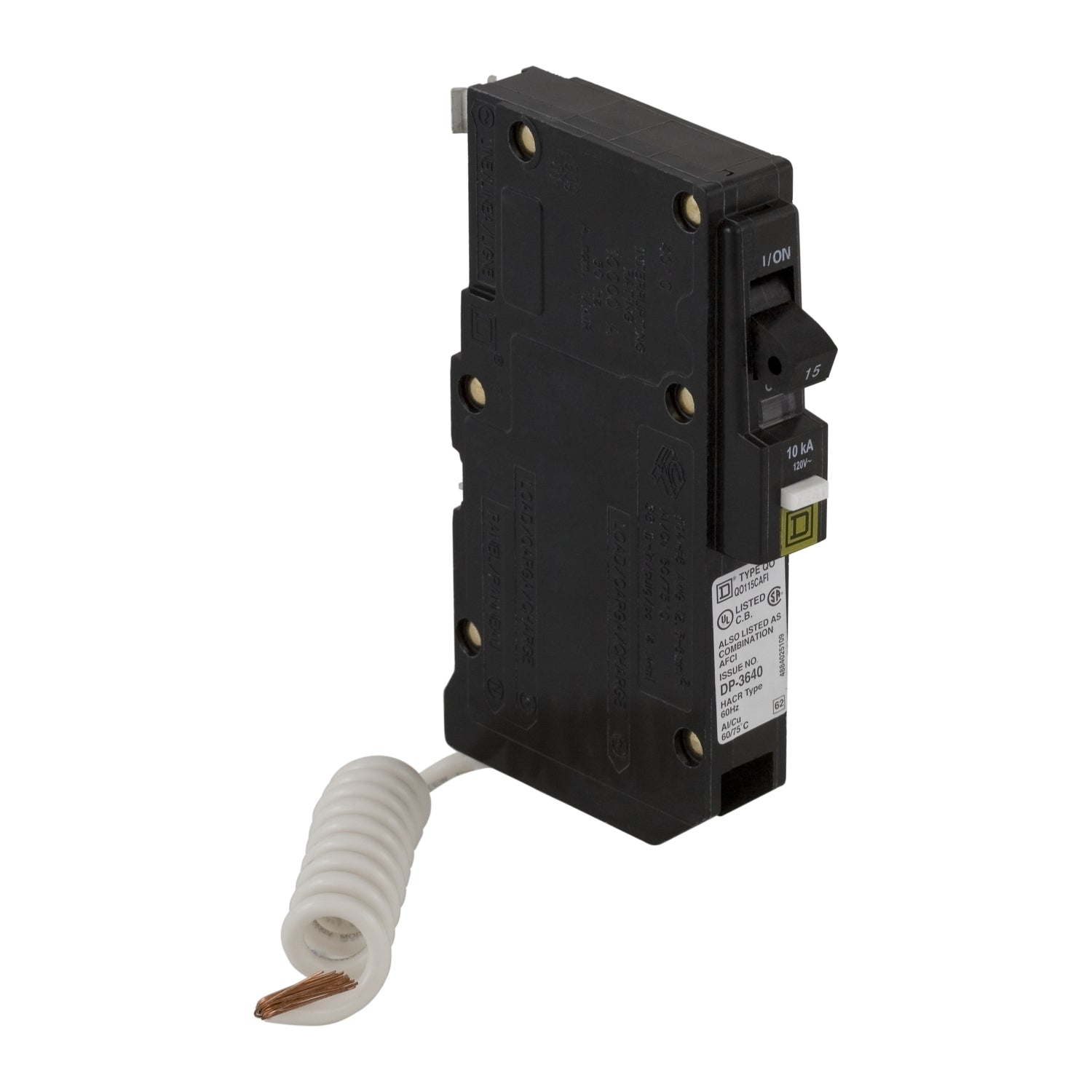 QO115CAFI - Schneider Electric - Plug-In 15 Amp 1 Pole 120 Volt Square D Circuit Breaker