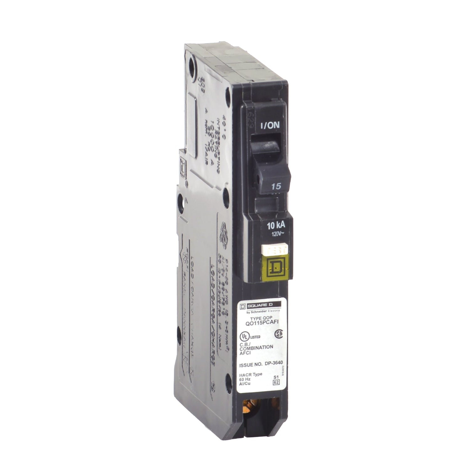 QO115PCAFI - Schneider Electric - 15 Amp 1 Pole 120 Volt Square D Mini Circuit Breaker