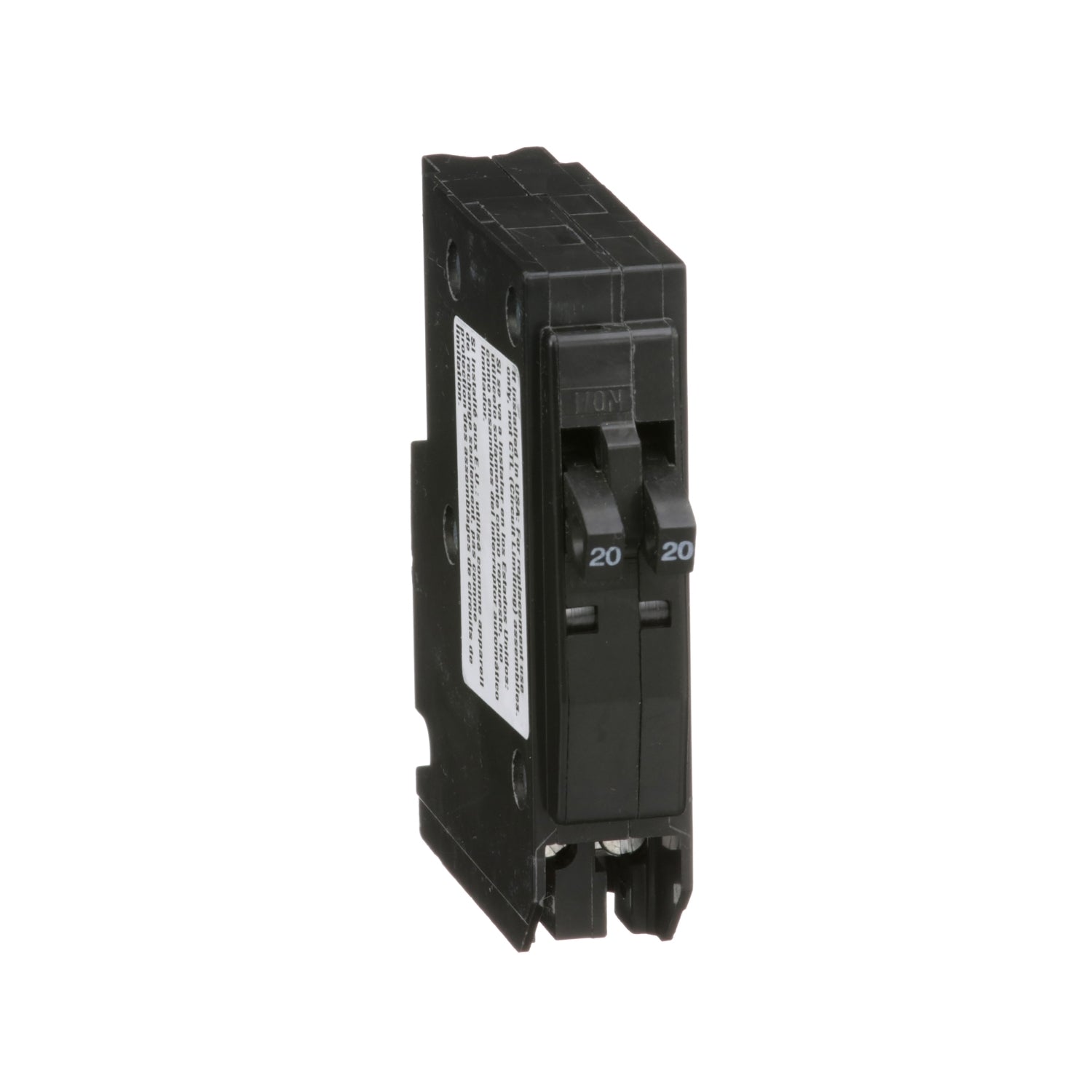 QO2020 - Schneider Electric - Plug-In 20/20 Amp 1 Pole 120 Volt Square D Tandem Circuit Breaker