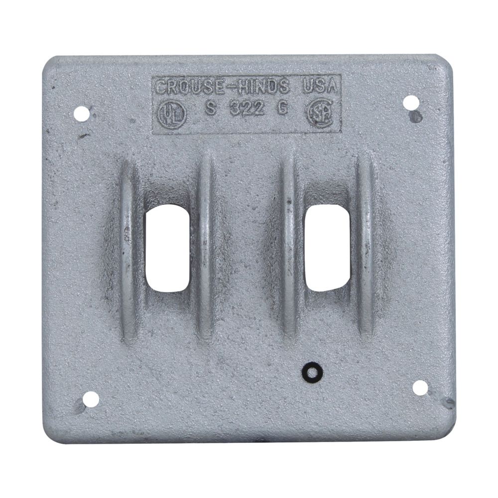 S322G - Eaton Crouse-Hinds Series - Feraloy Iron Alloy 2-Gang S Series Snap Switch Cover
