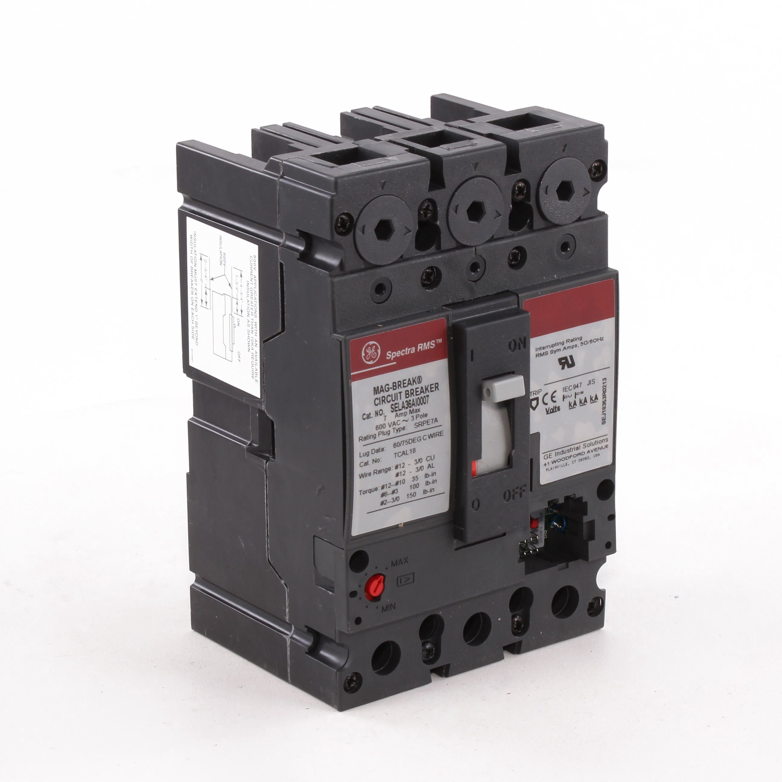 SELA36AI0007 - General Electric - 7 Amp 3 Pole 600 V Circuit Breaker