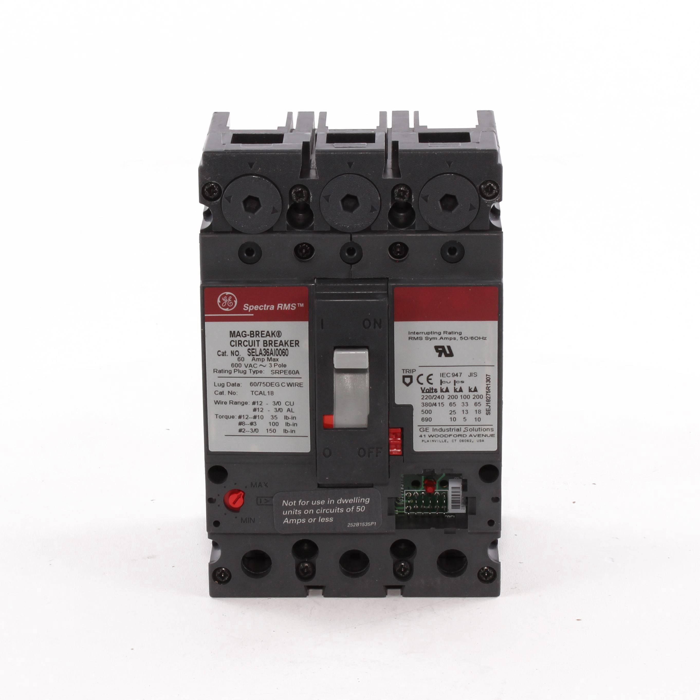 SELA36AI0060 - General Electric - 60 Amp 3 Pole 600 V Circuit Breaker