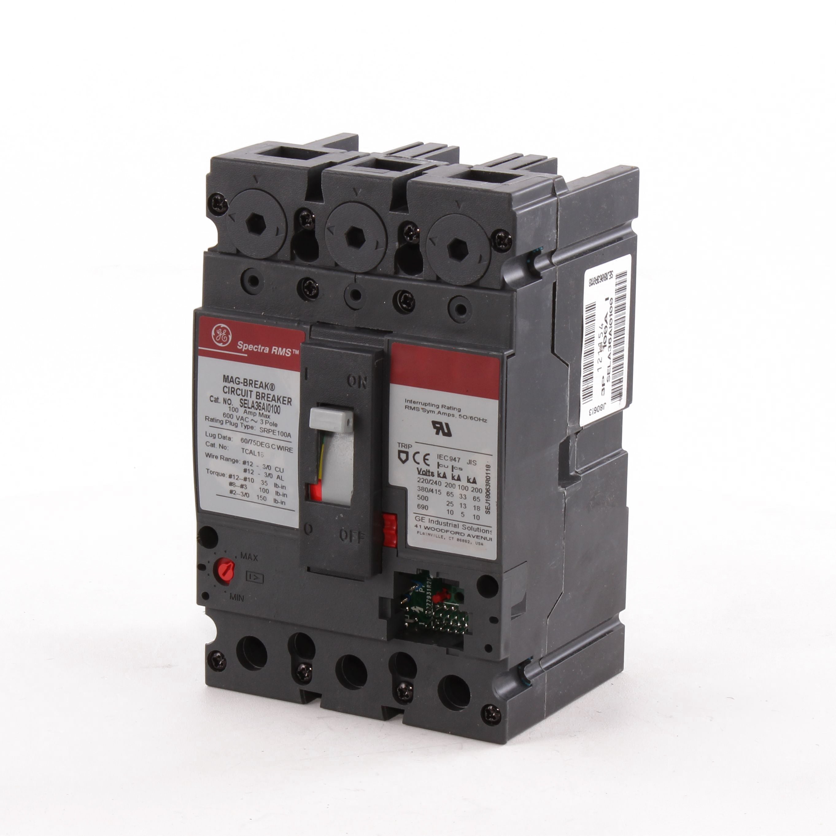 SELA36AI0100 - General Electric - 100 Amp 3 Pole 600 V Circuit Breaker