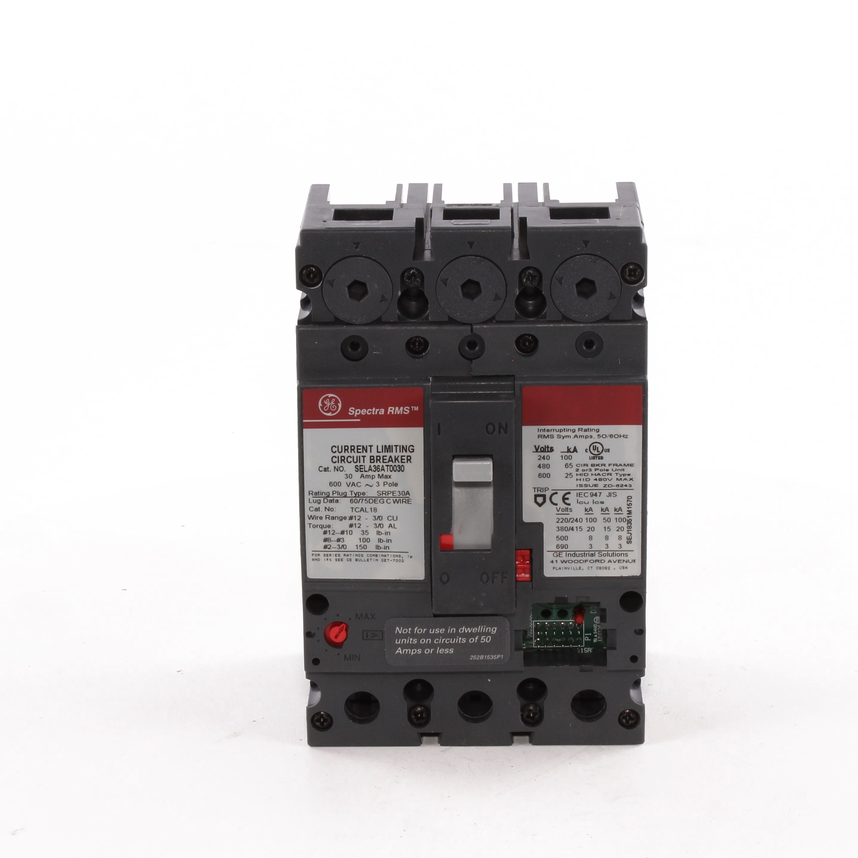 SELA36AT0030 - General Electric - 30 Amp 3 Pole 600 V Circuit Breaker