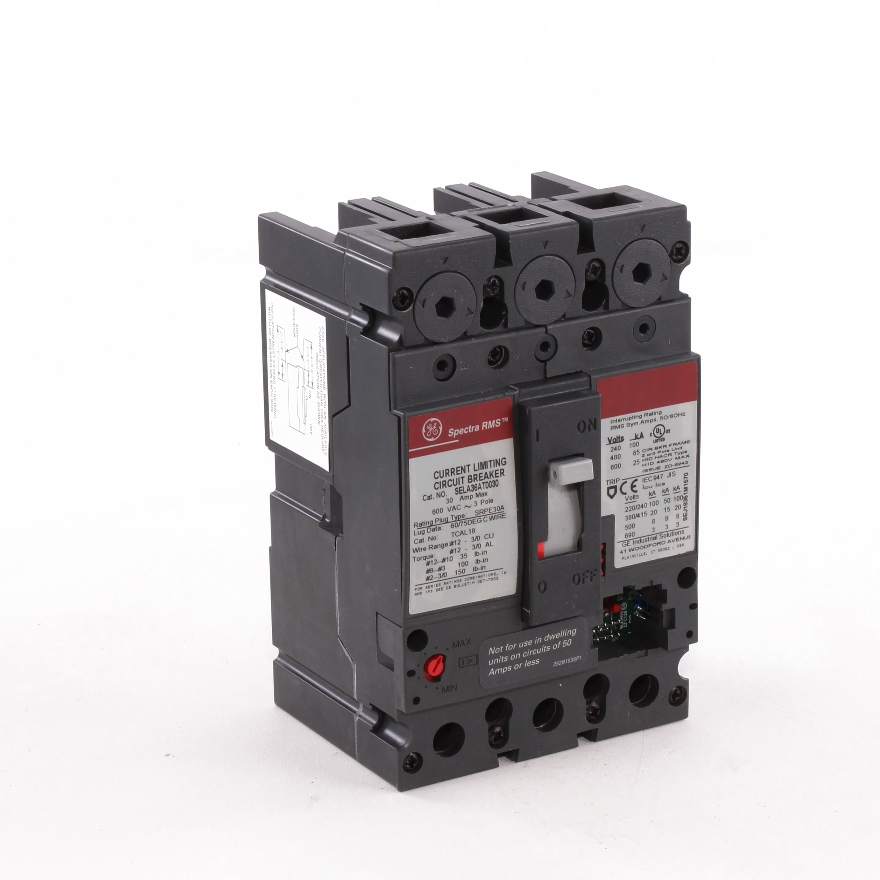 SELA36AT0030 - General Electric - 30 Amp 3 Pole 600 V Circuit Breaker