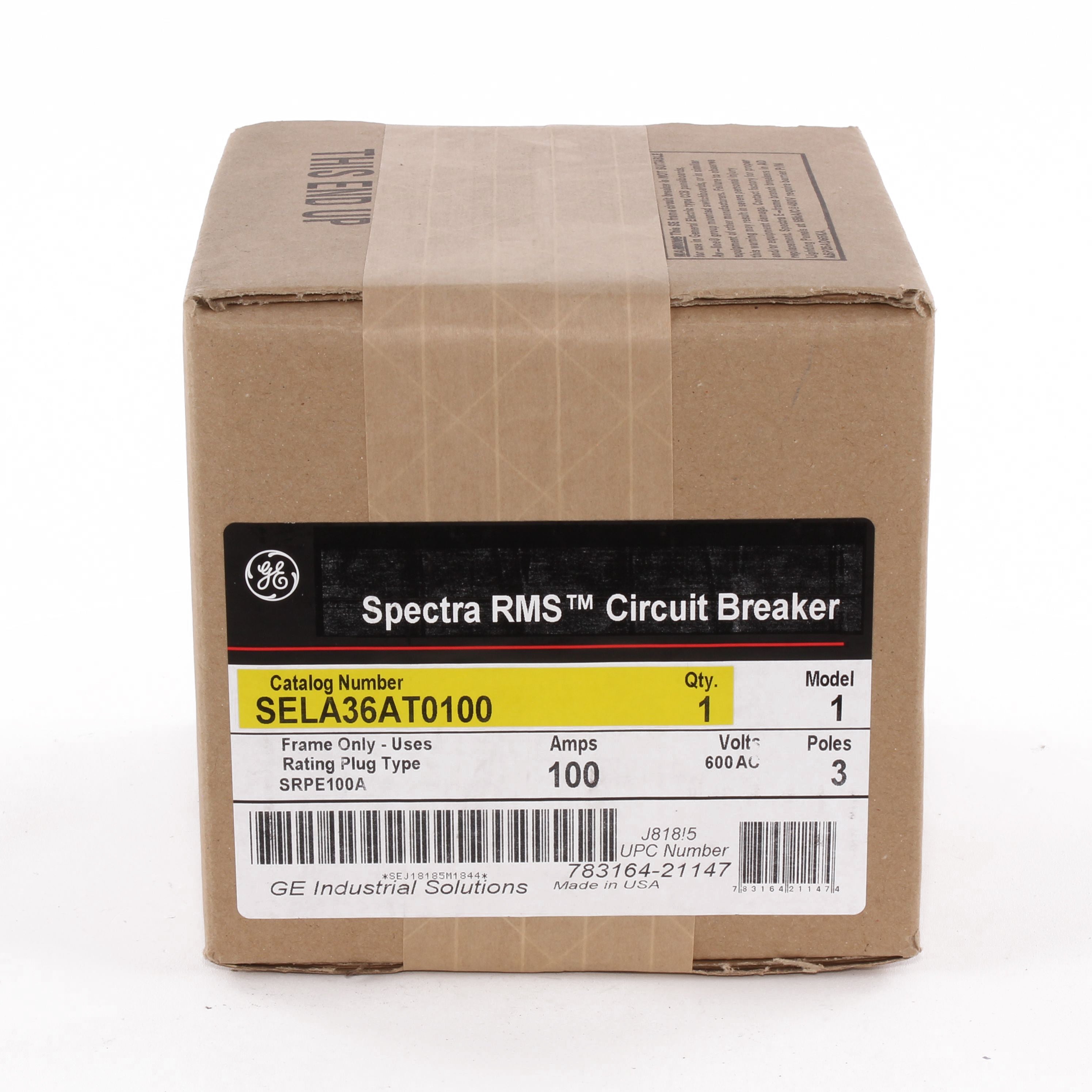 SELA36AT0100 - General Electric - 100 Amp 3 Pole 600 V Circuit Breaker