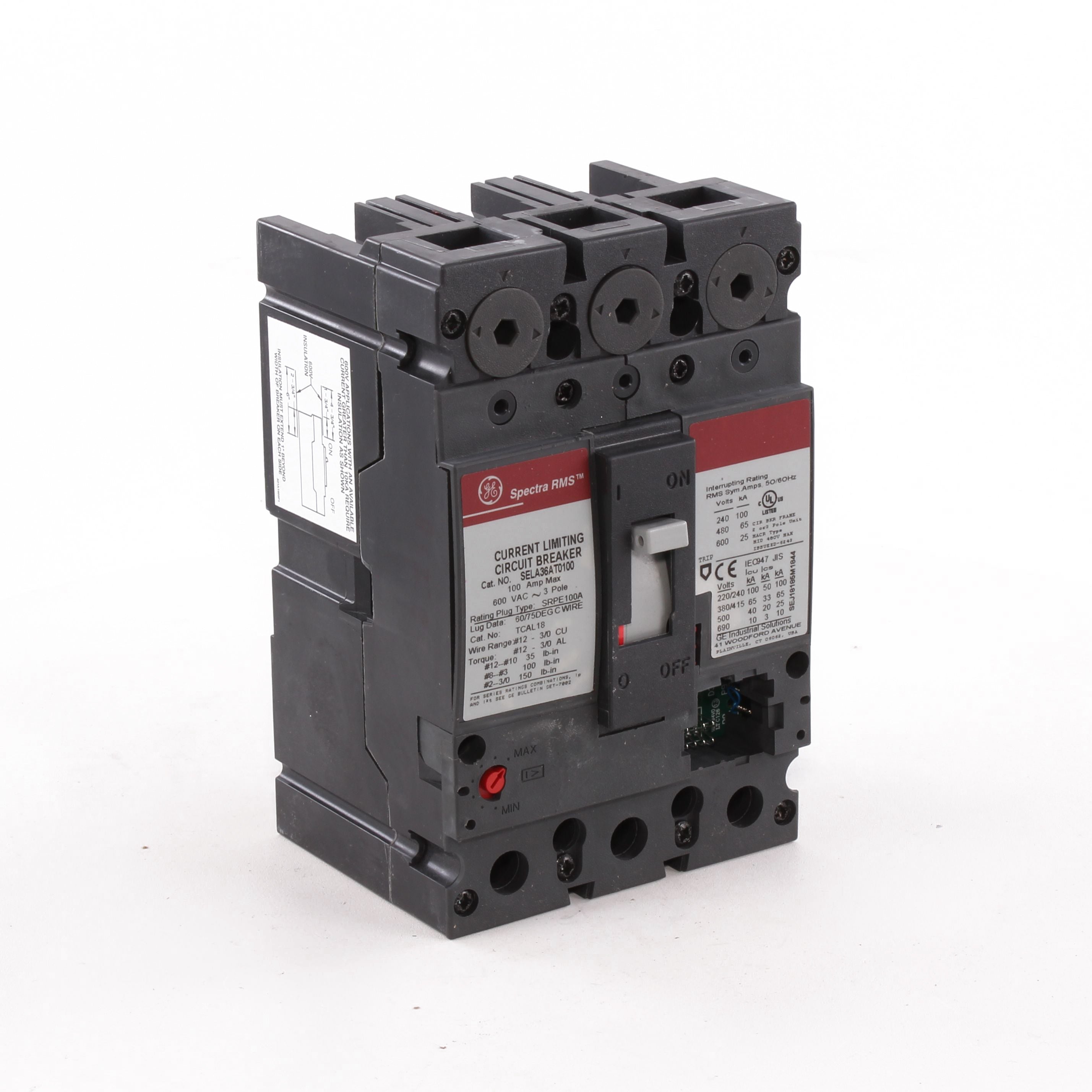 SELA36AT0100 - General Electric - 100 Amp 3 Pole 600 V Circuit Breaker