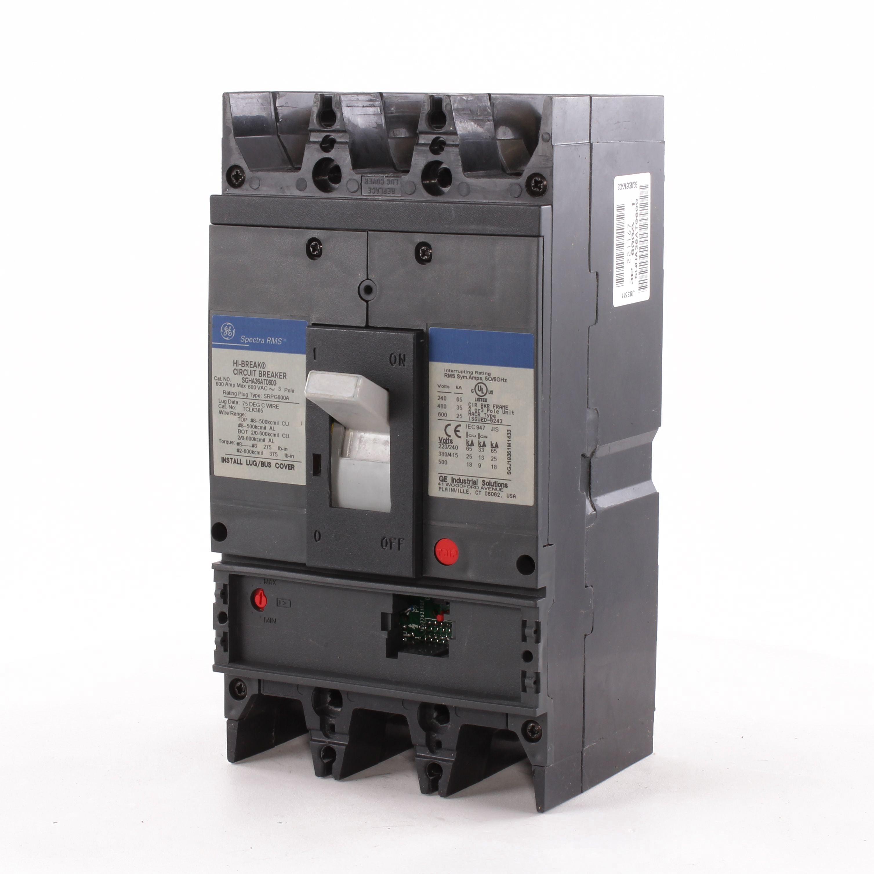 SGHA36AT0600 - General Electric - 600 Amp 3 Pole 600 V Circuit Breaker
