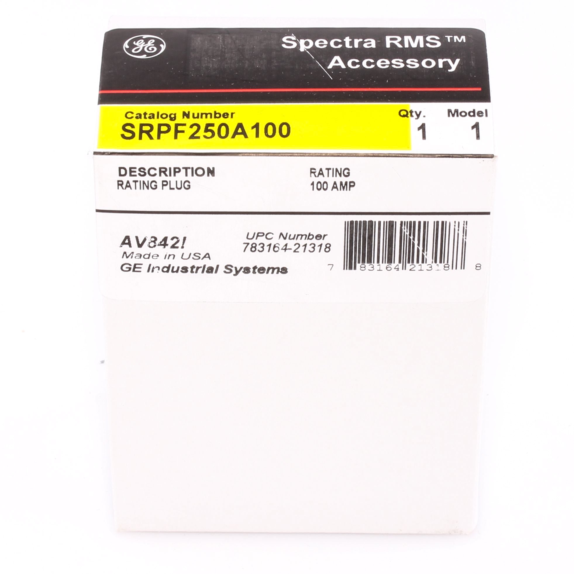 SRPF250A100 - General Electric - 100 Amp Circuit Breaker Rating Plug