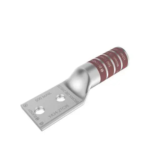YA342TC38 - Burndy - 3/8" Stud 2-Hole 1" Spacing Long Barrel Compression Terminal