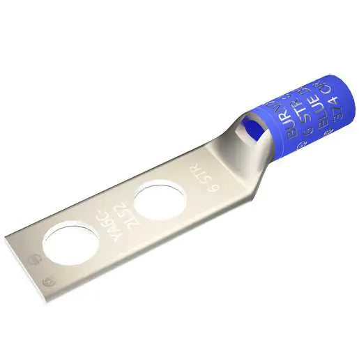YA6C2L - Burndy - 1/4" Stud 2-Hole 5/8" Spacing Standard Barrel Compression Terminal