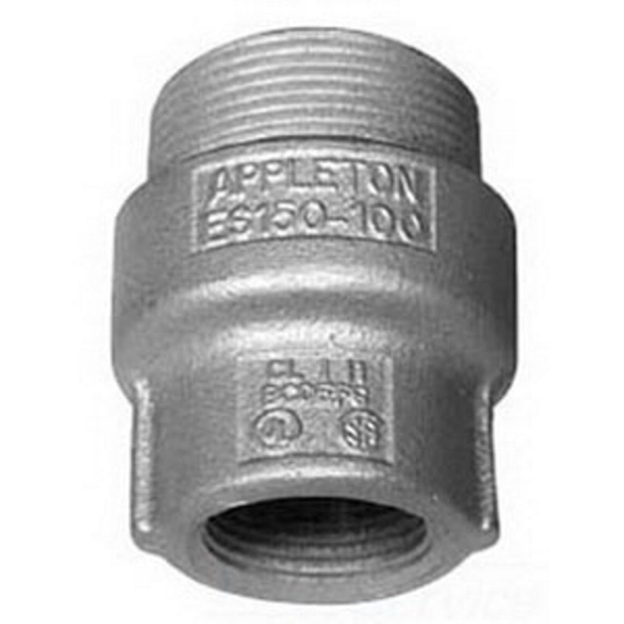 ES150100 - Appleton - 1-1/2" x 1" Male/Female Sealing Hub Explosion-Proof Malleable Iron Fitting