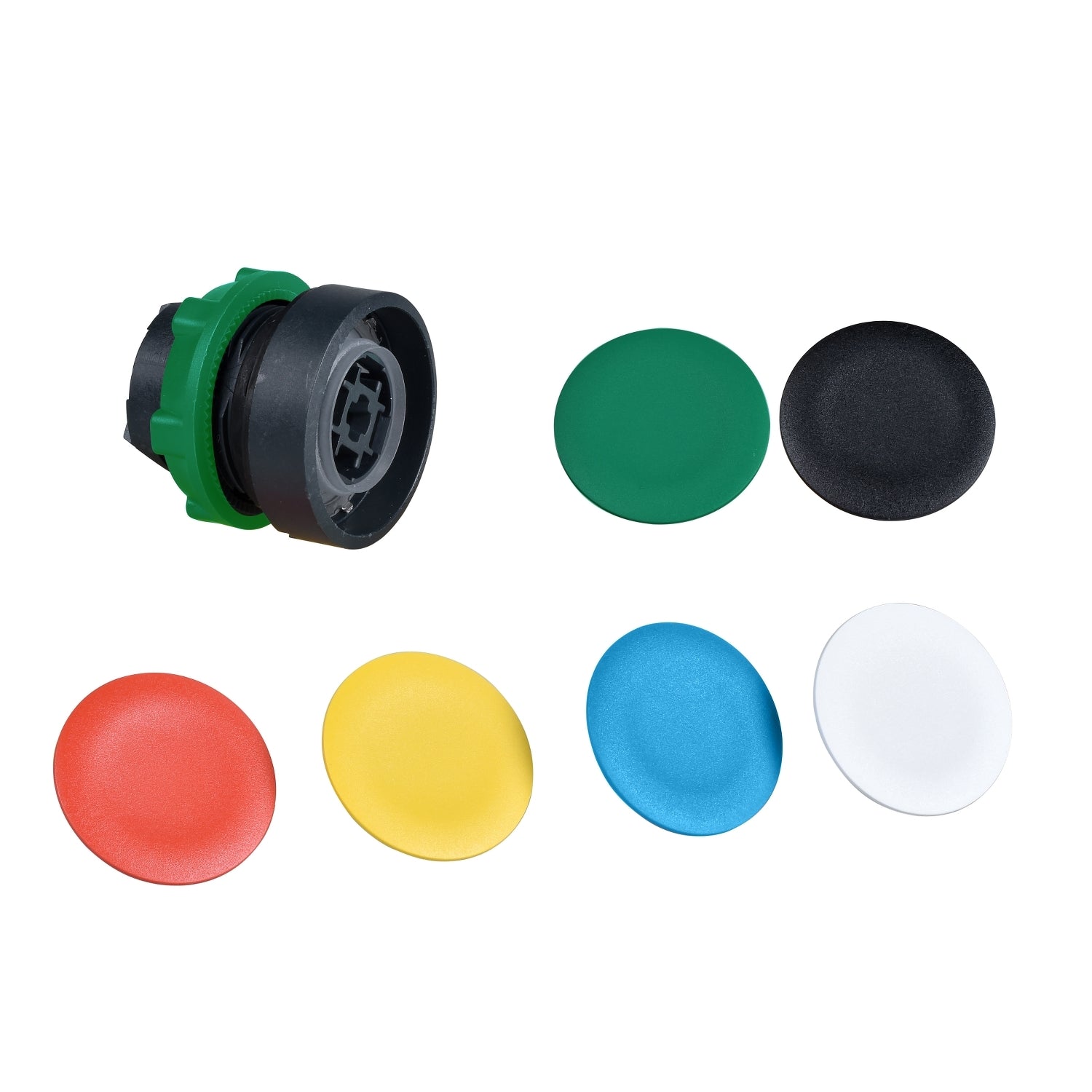 ZB5AA9 - Schneider Electric - Square D Harmony XB5 Flush Pushbutton Head with 6 Color Caps