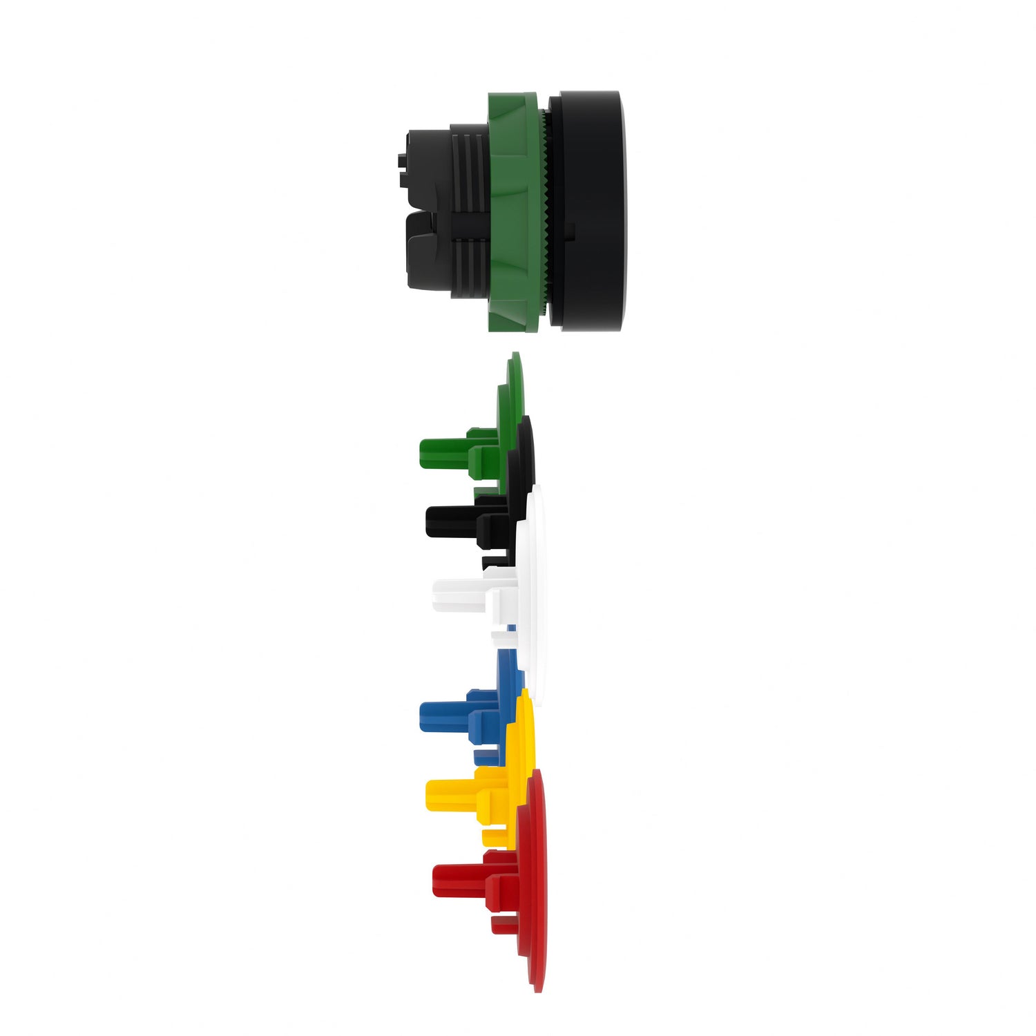 ZB5AA9 - Schneider Electric - Square D Harmony XB5 Flush Pushbutton Head with 6 Color Caps