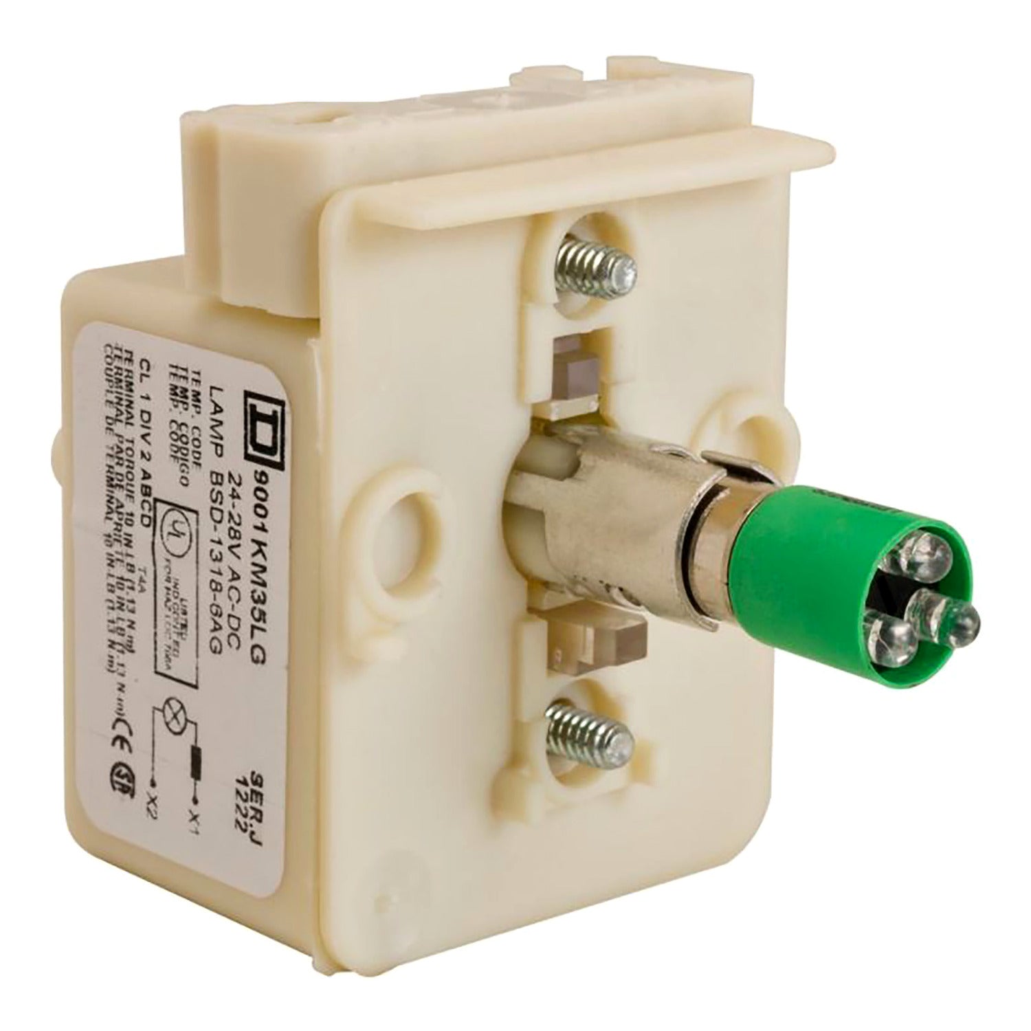 9001KM35LG - Schneider Electric - Square D 30mm Green LED Light Block and Module
