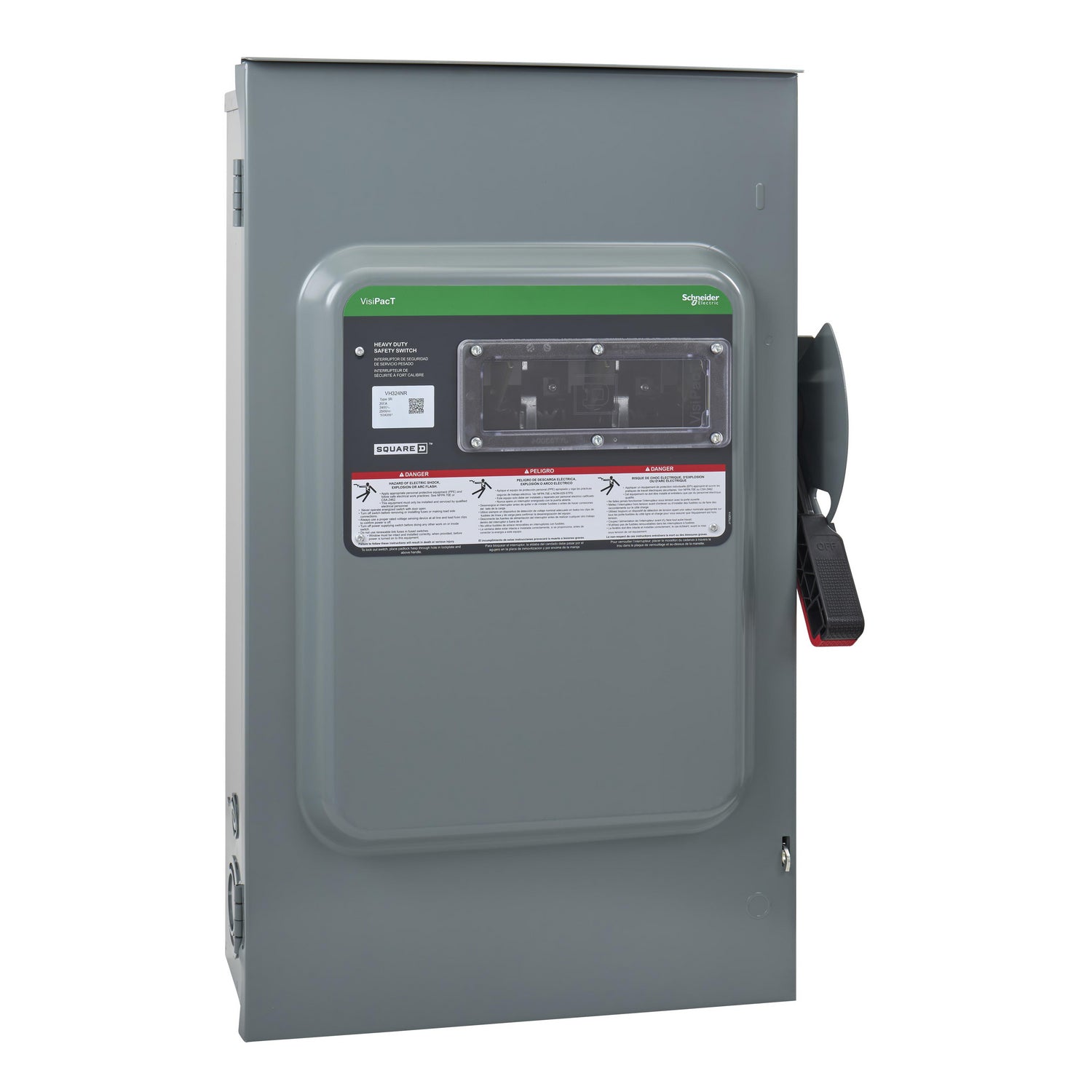 VH324NR - Schneider Electric - 200A 240V Square D VisiPacT Heavy Duty Fused Safety Switch 3Pole NEMA 3R Neutral Installed