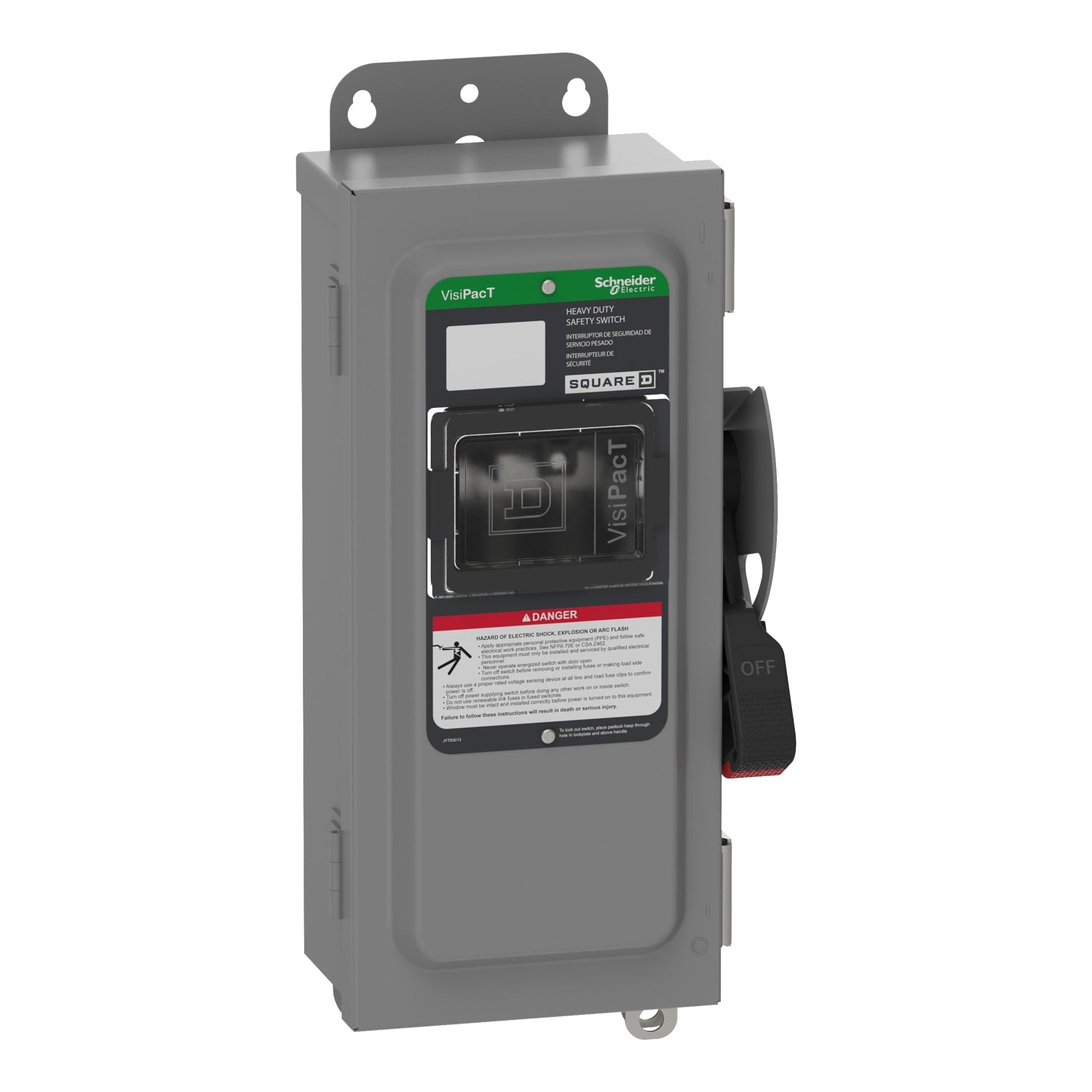 VH321AWKGL - Schneider Electric - Square D Safety Switch Heavy Duty Fusible 30A 3 Pole 240VAC NEMA 4X