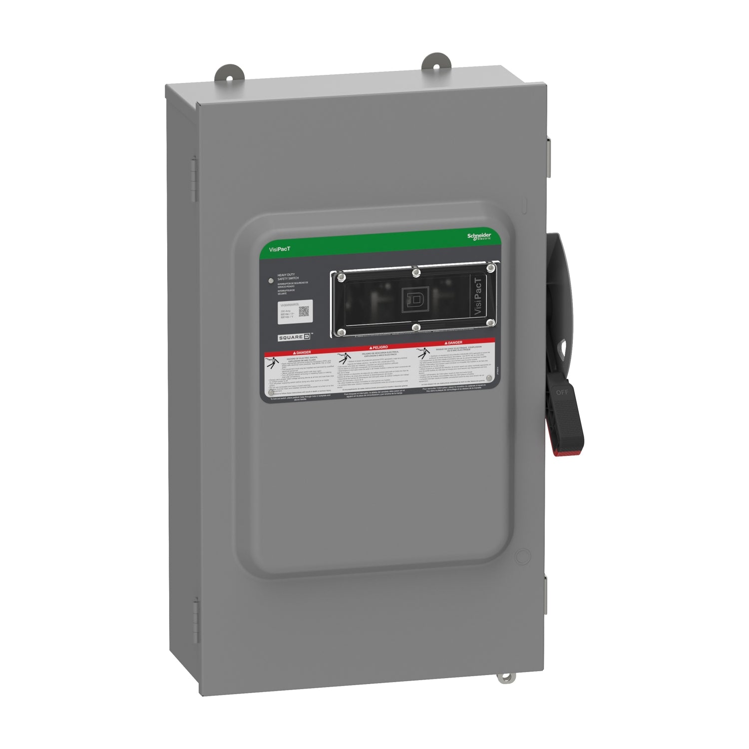 VHU364AWKGL - Schneider Electric - Square D Safety Switch Heavy Duty Fusible 200A 3 Pole 600VAC NEMA 4X