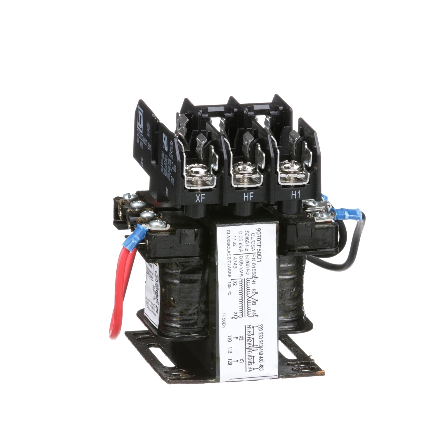 9070TF50D1 - Schneider Electric - Square D Industrial Control Transformer Type TF 1 Phase 50 VA 240x480V Primary 120V Secondary 50/60Hz